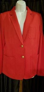 Red Tommy Hilfiger blazer with gold accent